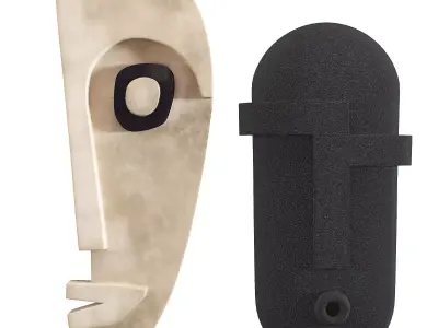 Cream Black Wall Art Low-poly 3D model