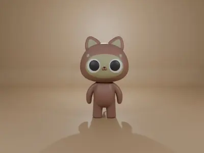 Trio Catsy Low-poly 3D model