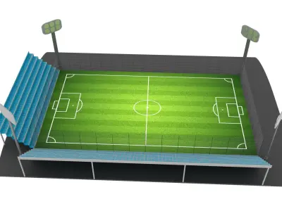 Football Stadium Low-poly 3D model 8