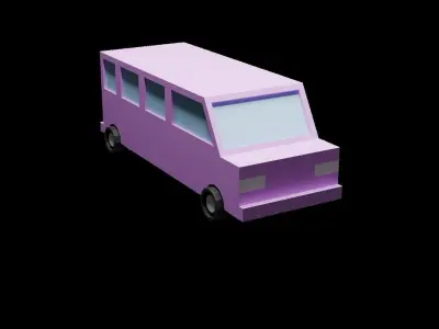 Low poly Red-pink car 2 Version Low-poly 3D model