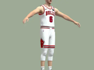 T-Pose rigged Alex Caruso Chicago Bulls 3D model