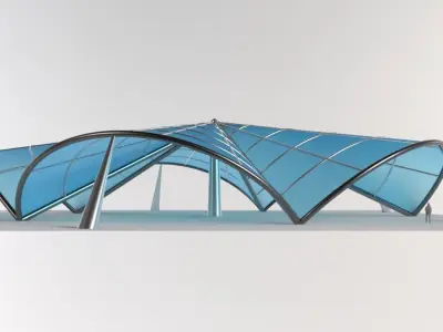 Architectural Tensile Structure 5 sides 3D model