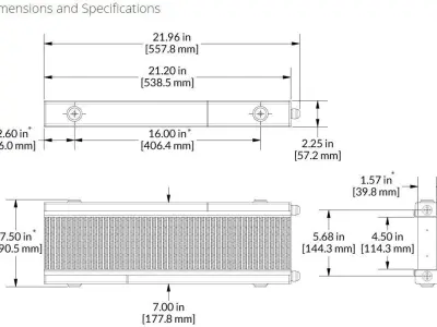 MHX-245 High-Efficiency Triple-Pass Oil Cooler 3D model