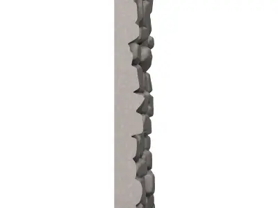 Battered Cobblestone Wall Geometry 3D print model