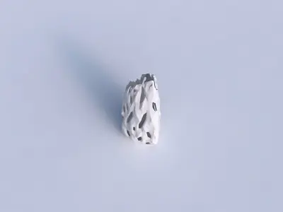 Vase tipped triangle with faceted cuts and bulges  3D print model