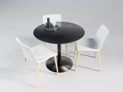 Dining Table and Chair Set 3D model