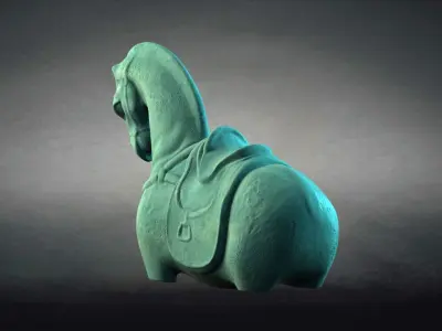 Ancient Cultural Relics stone carvings decorative museum 3D model