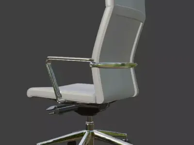 Modern White Leather Executive Office Chair High Detail 3D Model 3D model