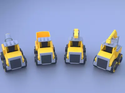 construction truck toys Free 3D model