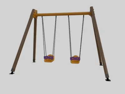 Playground Double Swing - 01 3D model