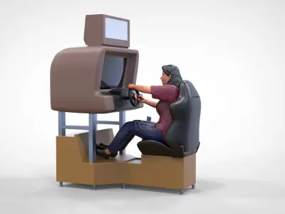 N2 Female player on Arcade Game 3D print model