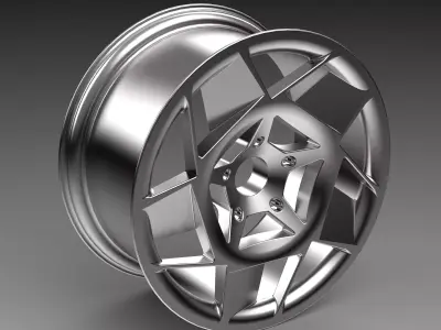 Aerodynamic car wheel- ready to machine 3D model