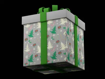 Christmas Gift Box Low-poly 3D model purchase