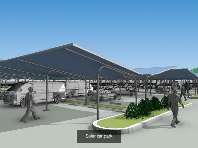 Solar carport set 01 3D Model Pack