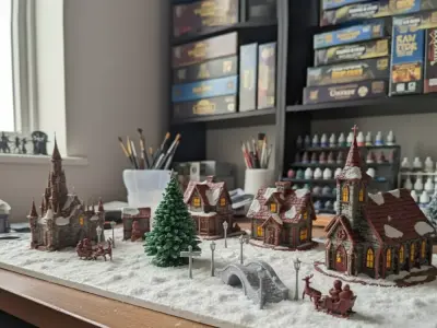 Christmas Village Miniature Set Festive Diorama STL in 11 files  3D print model