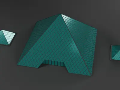 Low Poly Louvre Museum  Low-poly 3D model