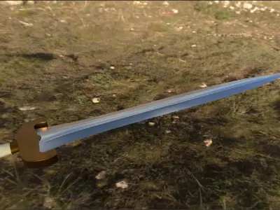 Greek Hoplite Shield and Xiphos Sword 3D model