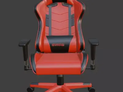 Red Gaming Chair DXRacer-Style High Detail PBR 3D Model 3D model