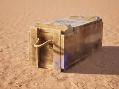 Military Wooden Ammo Crate - 40mm M781 Low-poly 3D model