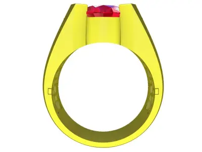 A7614 Luxury Diamond Oval Fashion Men Ring 3D print model