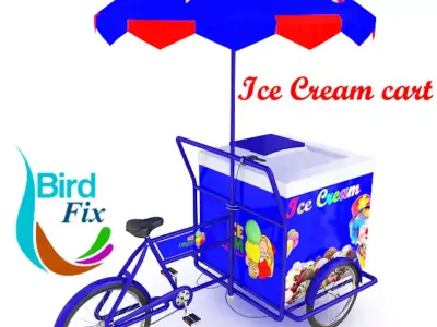 Ice Cream Cart Low-poly 3D model