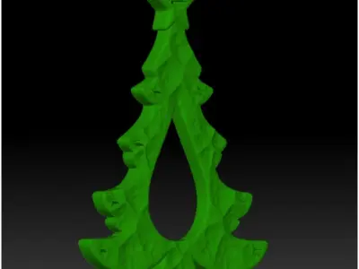 Printable Christmas Tree  pendant Ornament   3D print model