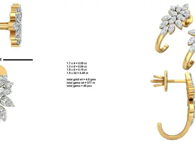 set of luxury earrings 3D print model