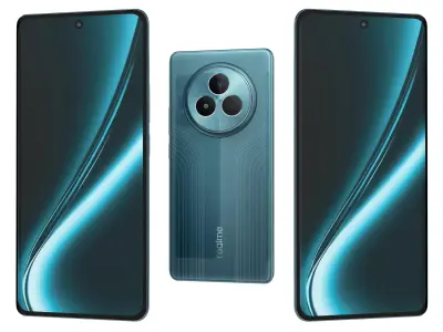Realme NARZO 80 Pro 5G Racing Green  And Silver 3D model