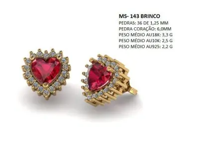 MS 143 - CONJUNTO ANEL E BRINCO 3D print model