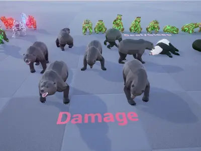 Poly Art Bears  Low-poly 3D model