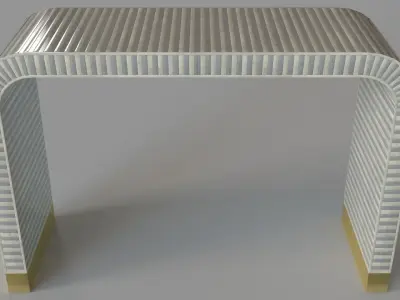 Waterfall Inlay Console Table Gray And White 3D model