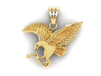 Luxury Flying Eagle Pendant Jewelry 3D Model 211  3D print model