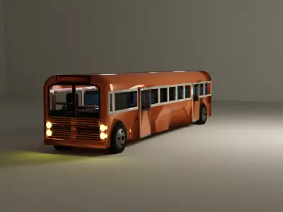 bus 3d model orange 3D model