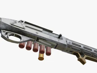 Shotgun Low-poly 3D model