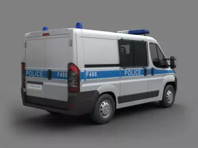White Police Car 3D model