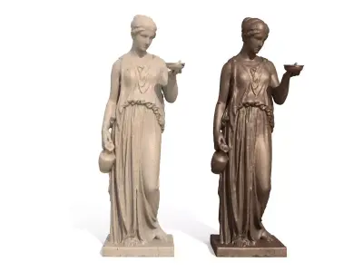 Hebe Classical Greek Sculpture PBR materials 3D model