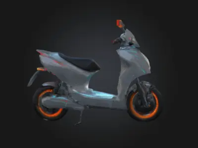 Futuristic Electric Scooter  High-Detail Neon Cyberpunk 3D Model Low-poly 3D model