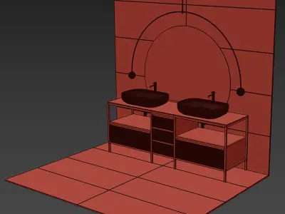 luxury bathroom cabinet no 147 3D model