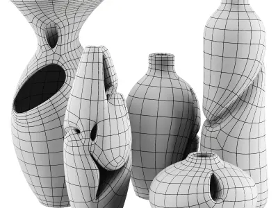 Vase decor Low-poly 3D model 12