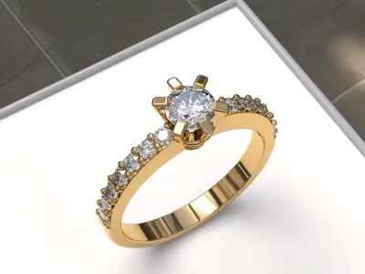 SOLITARY ANY RING 3D print model