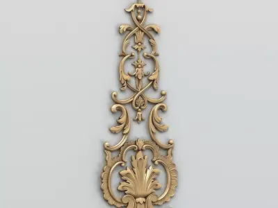 Carved decor vertical 013 3D model