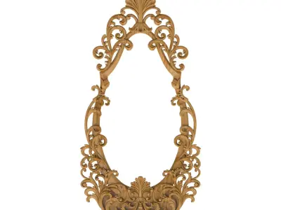 Carved picture frame STL 3D model 52