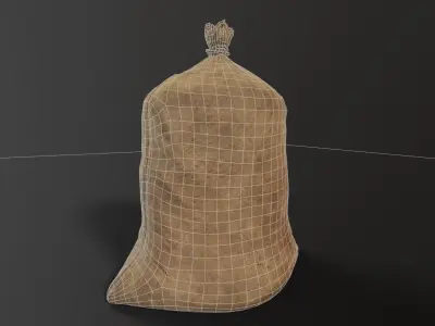Burlap Sack Free low-poly 3D model