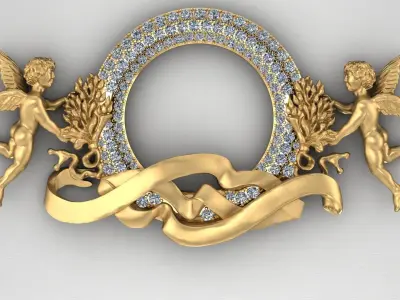 Pendant with Angels 3D print model