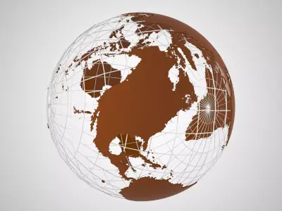 Globe News Skeleton Chocolate Color 3D model