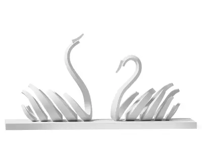 Two Swans Statue 3D model