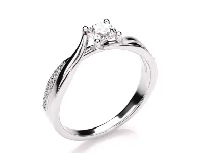 Platinum Twist Diamond Ring 3D print model