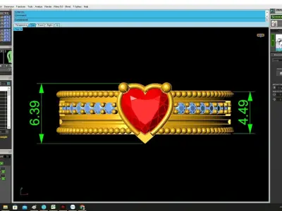 Luxury Heart Cut Stone Ring 3D Model for Jewelry Casting 4344 3D print model