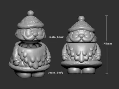 Santa Claus Sugar Bowl 3D print model
