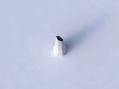 Vase top bent hexagon with distorted grid plates 3D print model